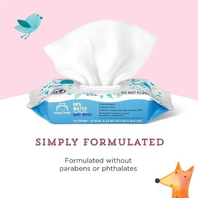 Harga yang bagus Berbasis Air Bayi Tidak Beraroma Wipes Basah Lembut Ramah Kulit Disesuaikan 140*180MM on line